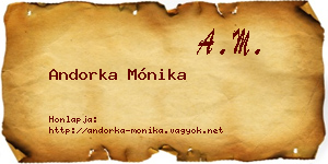 Andorka Mónika névjegykártya